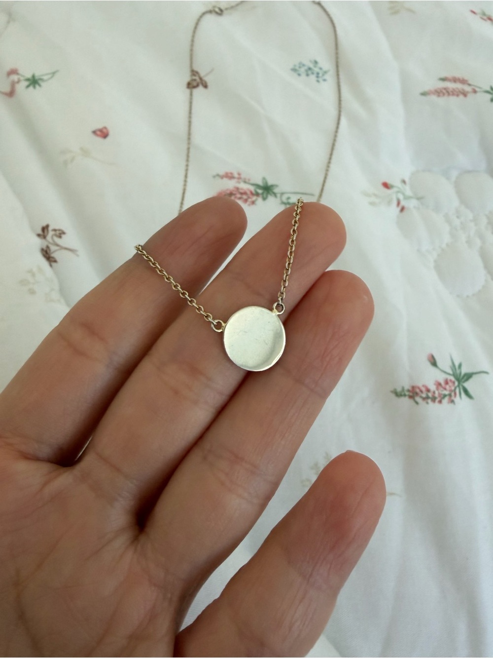 Sterling Silver Minimal Disc Pendant Necklace
